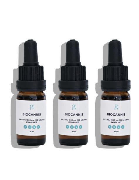 3x Olej Konopny Biocannis 10 Bez THC 3x 10 Ml Olejki CBD W