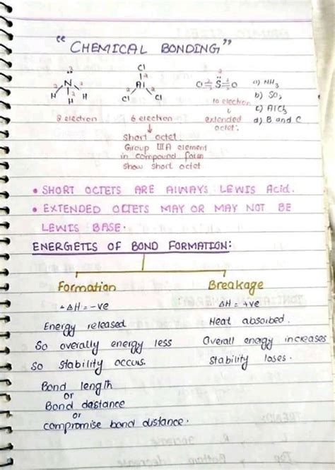 SOLUTION Chemical Bonding Complete Handwritten Notes Studypool