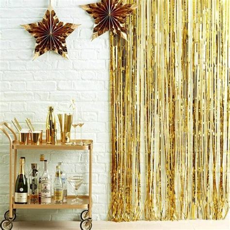 Metallic Tinsel Foil Fringe Photo Backdrop Curtains Wedding Party