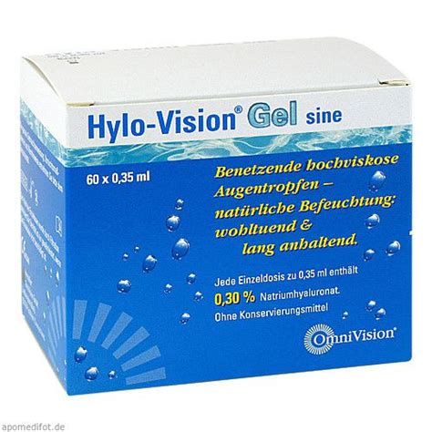 Hylo Vision Gel Sine Einzeldosispipetten X Ml Trockene Augen