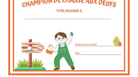 Dipl Me Champion De Chasse Aux Oeufs