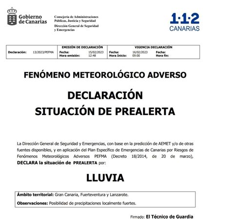 Libroabierto on Twitter RT BomberosLaOliva Declaración Fenómenos