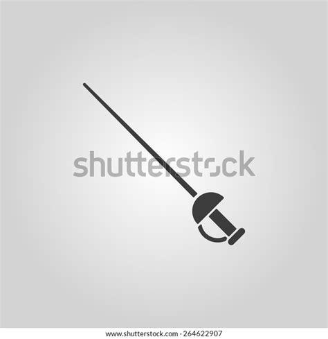 Sword Icon Epee Symbol Flat Vector Stock Vector (Royalty Free ...