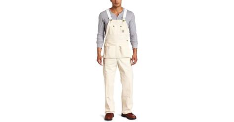 Carhartt Drill Carpenter Bib Overalls Unlined R29 In Natural For Men Lyst