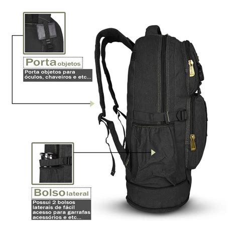 Mochila Masculino Grande De Lona Expansiva 50 Litros Viagem Frete grátis