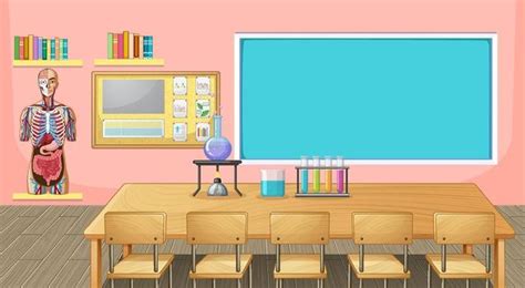 Classroom Interior Design With Furniture And Decoration 3501055 Vector Art At Vecteezy