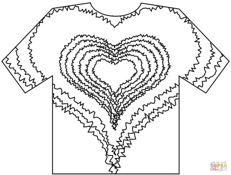 Tie Dye Heart T Shirt Coloring Page Free Printable Coloring Page