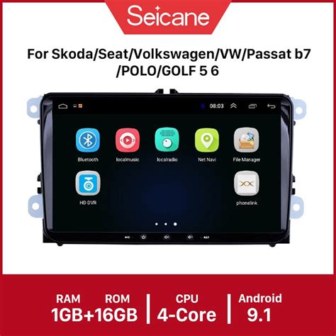 Seicane sistema multimídia para autos tela de 9 polegadas android 10