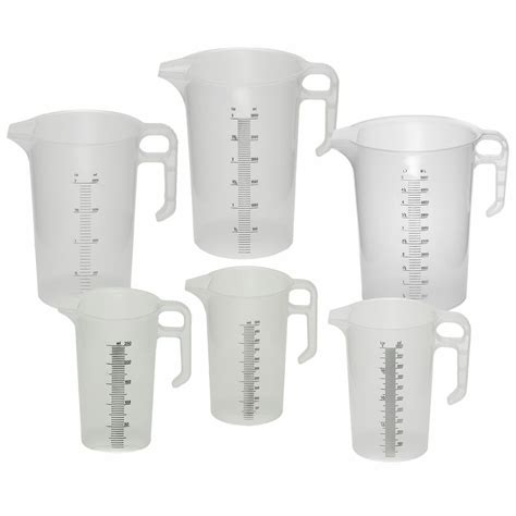 Pourmaxx Plastic Measuring Jugs 250ml 500ml 1l 2l 3l 5l Shop Online