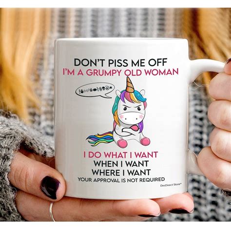 Grumpy Old Woman Unicorn Dont Piss Me Off Im A Grumpy Old Etsy