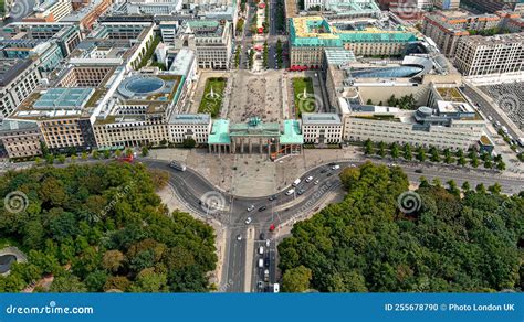 Aerial View Of Brandenburg Gate Berlin Germany Stock Photo Image Of