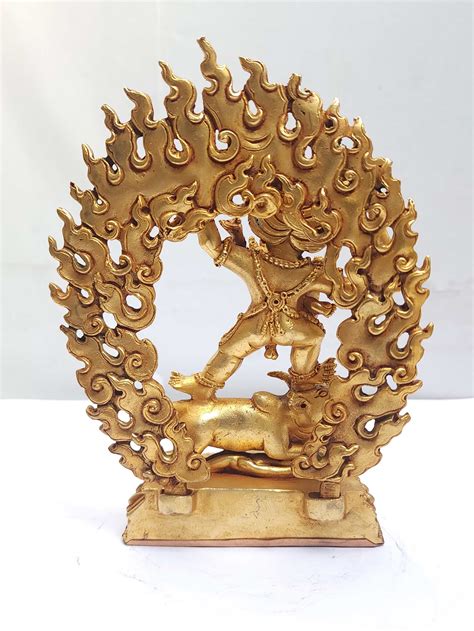 Tibetan Buddhist Handmade Statue Of Yamantaka Full Gold Plated Price