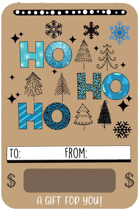 50 Free Printable Christmas Money Cards: Free Money Holders