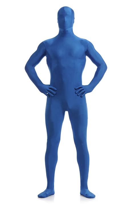 Zentai Full Body Blue Chroma Key Body Suit Lycra Fancy Bodysuit In