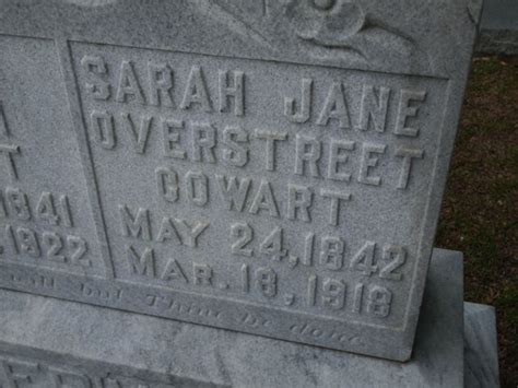 Sarah Jane Overstreet Cowart Find A Grave Memorial