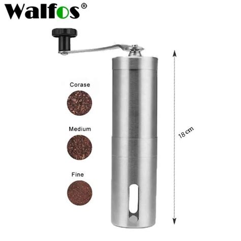 WALFOS 18 cm Mini moulin à café manuel en acier inoxydable Fait à la