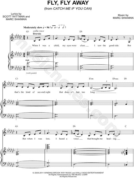 Fly Fly Away From Catch Me If You Can Sheet Music In Gb Major