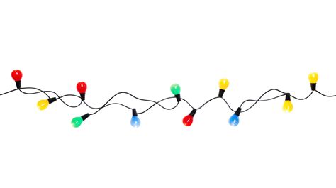 String of Christmas lights isolated on transparent background ...