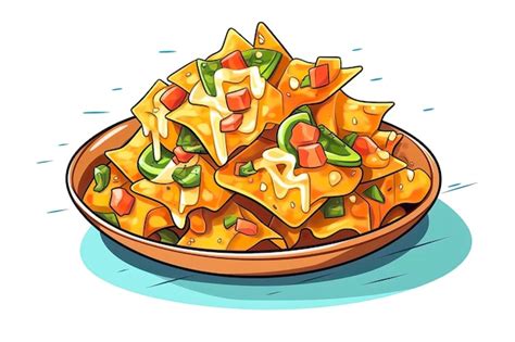 Premium Ai Image Nachos Illustration