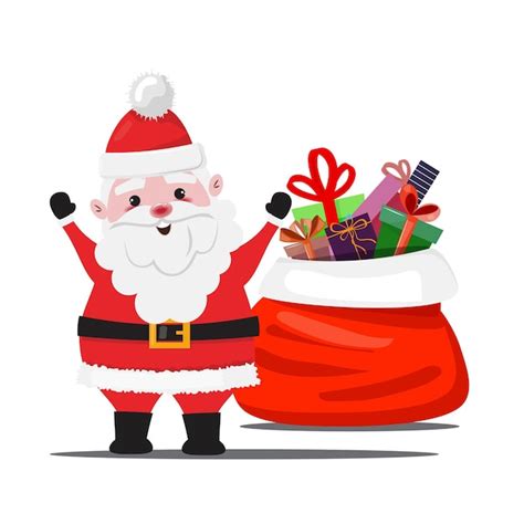 Premium Vector Cartoon Illustration Of Cute Santa Claus Standing Next