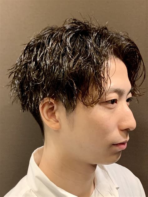 波打ちパーマツイスパmix六本木港区麻布｜ヘアカタログ｜高級理容室 床屋 ヒロ銀座ヘアーサロン