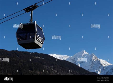 French Alps In Winter Saint Gervais Mont Blanc Village Famous Ski