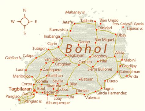 map  bohol philippines top places  visit