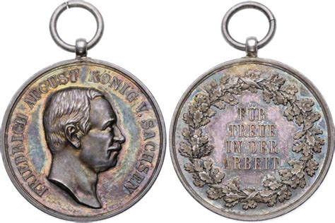 Sachsen Albertinische Linie Silbermedaille O J 1905 Friedrich August