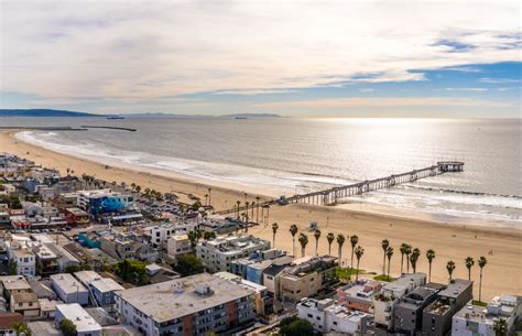 Aerial Panorama Venice Beach Los Angeles California City Beach Pear ...