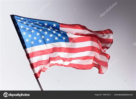 Waving United States Flag Grey Independence Day Concept — Stock Photo ...