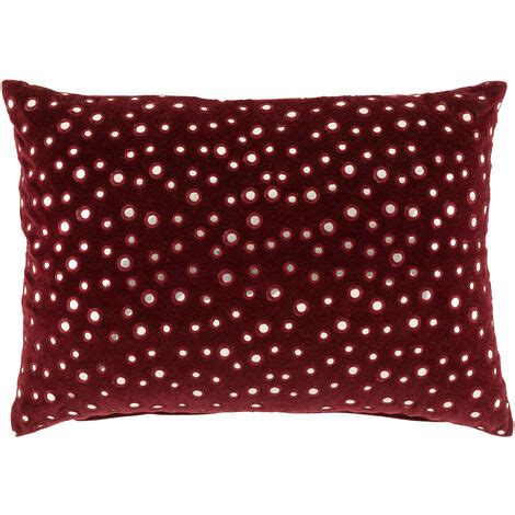 J Line Coussin Miroir Rectangle Coton Rouge Et Argent