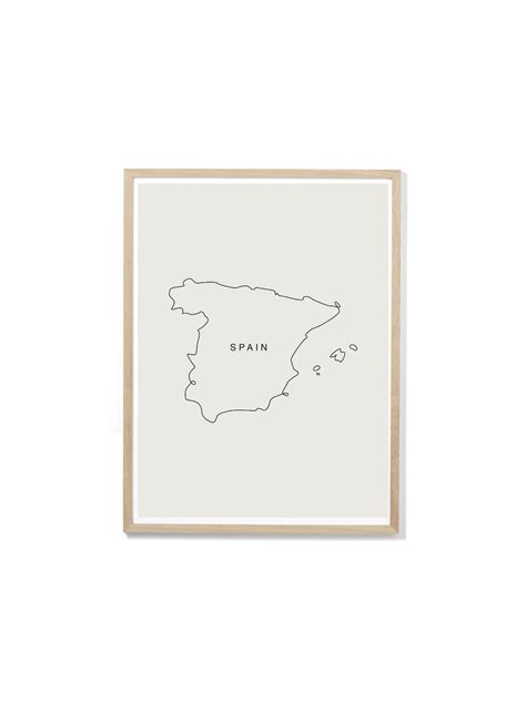 Spain Map Outline Drawing Digital Download Printable - Etsy