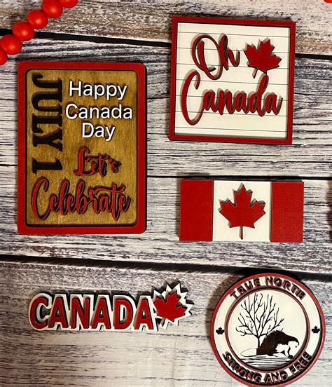 Canada Day Tiered Tray Set SVG File Etsy