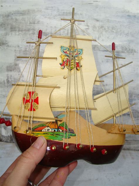 Old Wooden Model Ship Wooden Sailing Boat Model Ship Model - Etsy