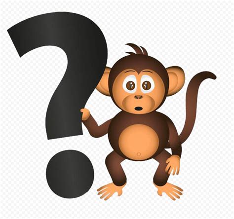 HD Cartoon Monkey Character Holding Question Mark PNG Citypng