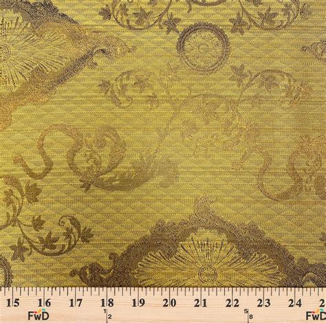 Gold And Gold Jacquard Damask Print Fabric 118 Wide 10 99 Yard