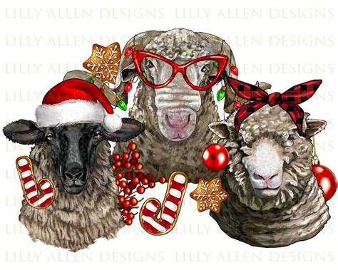 Christmas Sheeps Png Sublimation Designchristmas Sheeps Etsy