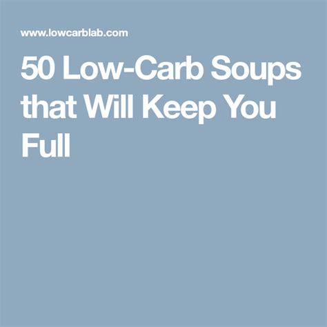 50 Low Carb Soups That Will Keep You Full Essen