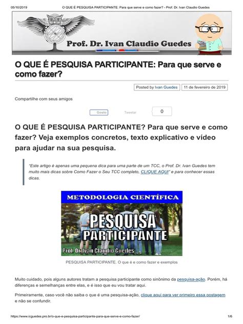 Podemos Afirmar Sobre Pesquisa Participante - O QUE É PESQUISA PARTICIPANTE - para Que Serve e Como Fazer - Prof. Dr ...