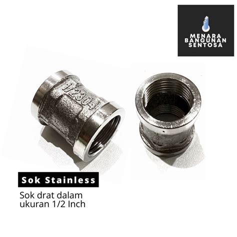 Jual Sok Kran Stainless Drat Dalam Inch Sock Nepel Sambungan