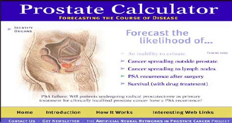 Screenshot Of The Prostate Calculator Technology Download Scientific Diagram