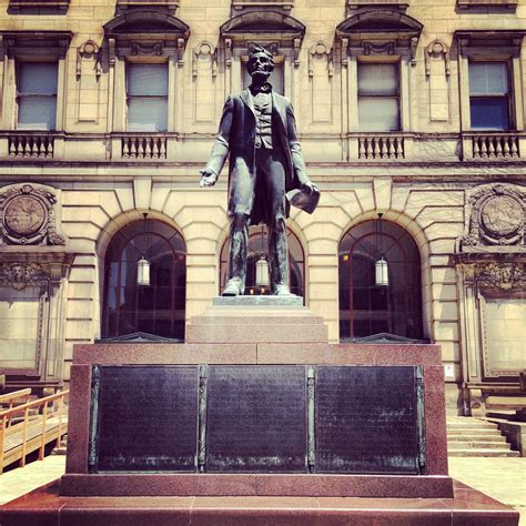 Statue of Lincoln near Cleveland Board of Education Building