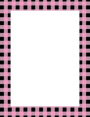 Printable Black And White Buffalo Plaid Page Border