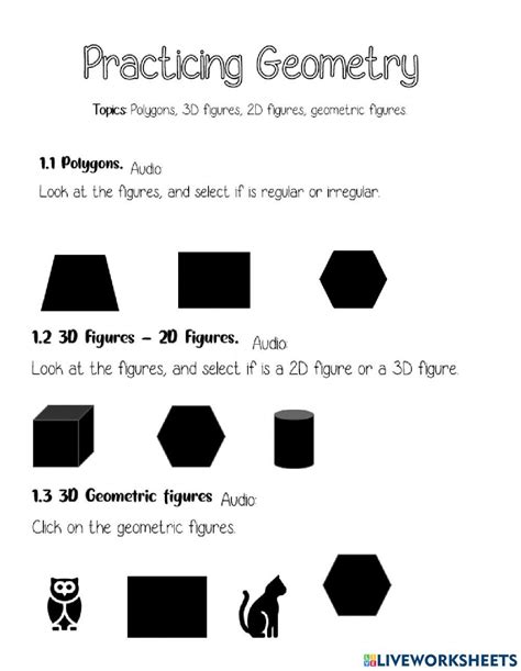 Practicing Geometry worksheet | Live Worksheets