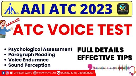 Aai Atc Voice Test Complete Information Aai Atc Career Wave