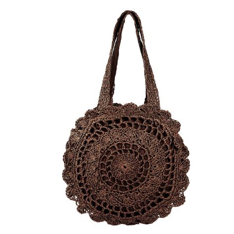 Willstar Bohemian Straw Bags For Women Circle Beach Handbags Summer