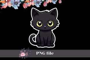 Cute Black Cat Halloween Stickers Graphic by skaw0414 · Creative Fabrica