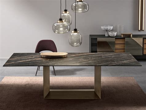 T5 E Extending Rectangular Ceramic And Metal Table By Tonelli Design