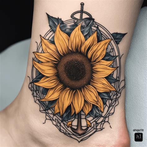 Traditional Sunflower Tattoos