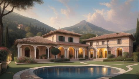 Premium AI Image | Vintage old italian villa with lawn garden and pool ...